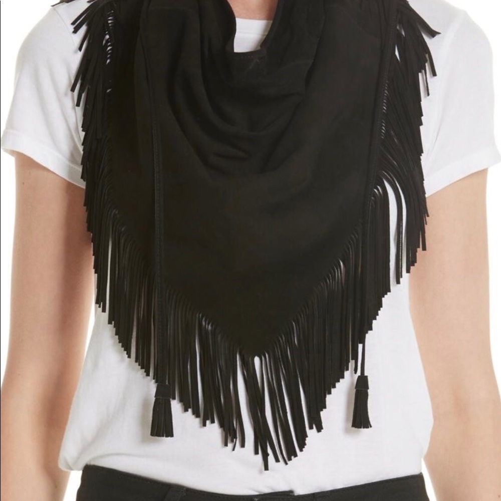 Saint Laurent triangle suede scarf